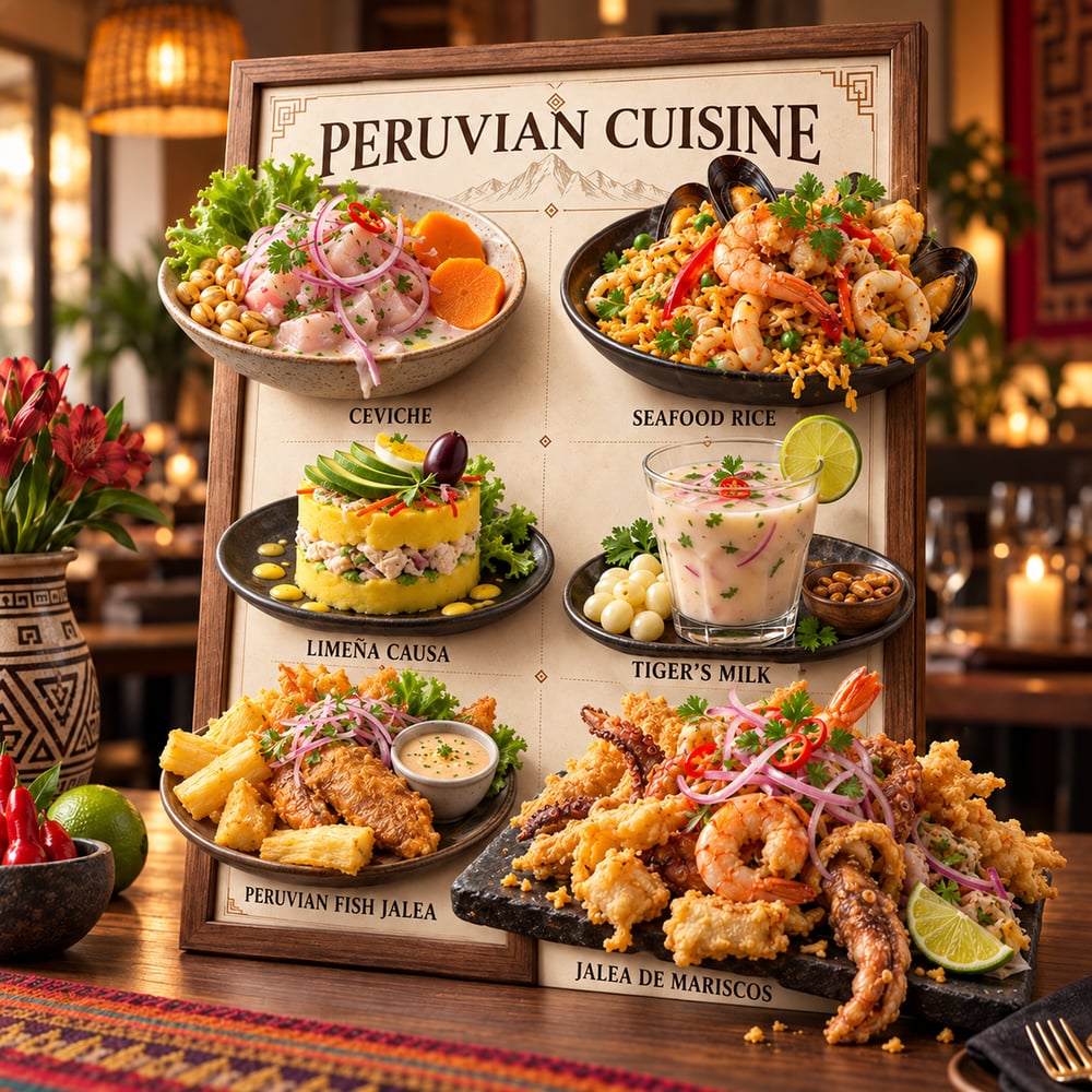 Carta 3D de cocina peruana